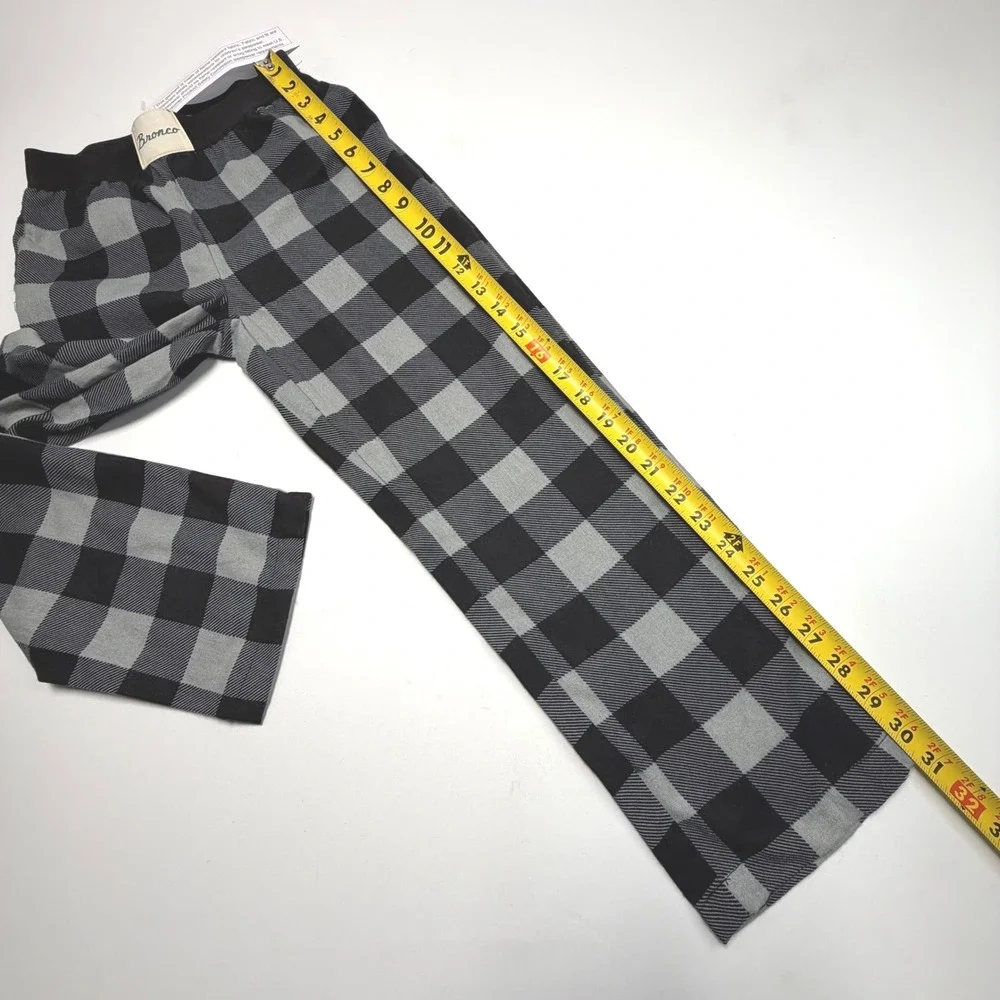 Bronco Buffalo Plaid Pajama Pants Youth 8 Black Gray‎ NWT Lounge Sleepwear